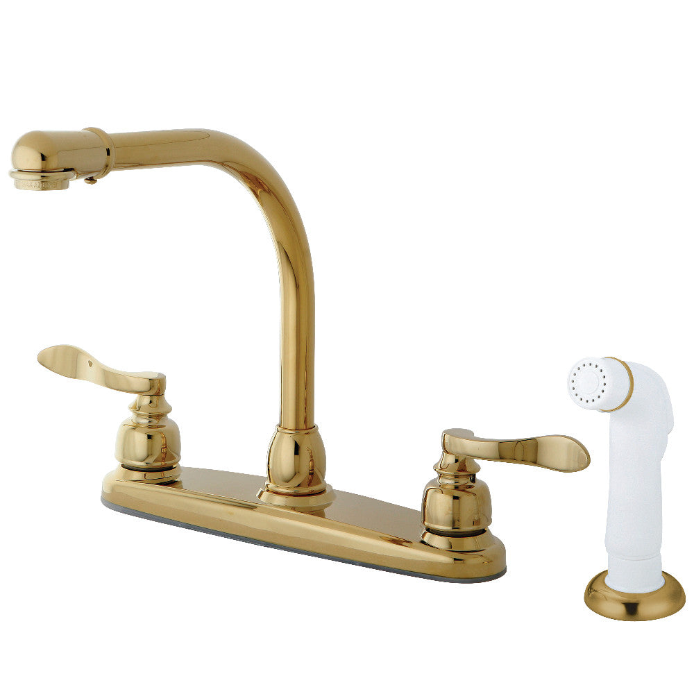 NuWave French Centerset Kitchen Faucet in Polished Brass