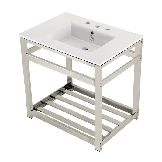 Quadras 31.13 Inch Console Sink in White