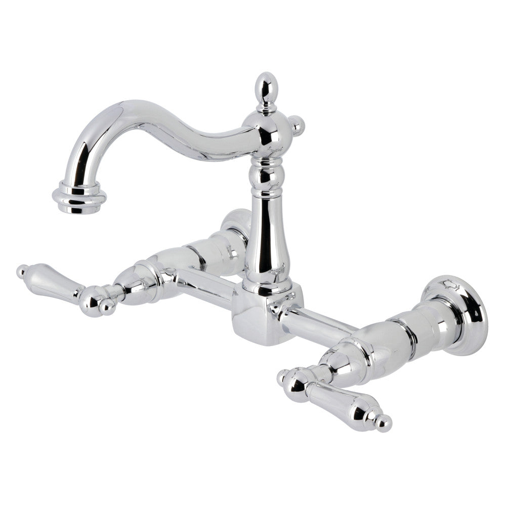 Heritage Wall Mount Kitchen Faucet in Polished Chrome