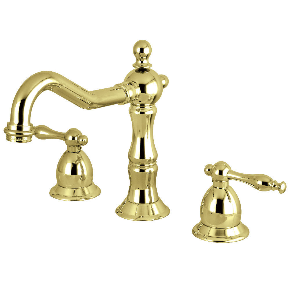 Heritage Widespread Bathroom Faucet in Polished Brass