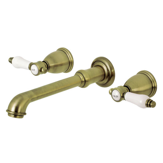 Bel-Air Wall-Mount Bathroom Faucet in Antique Brass