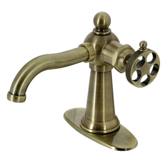 Webb Single-Hole Bathroom Faucet in Antique Brass