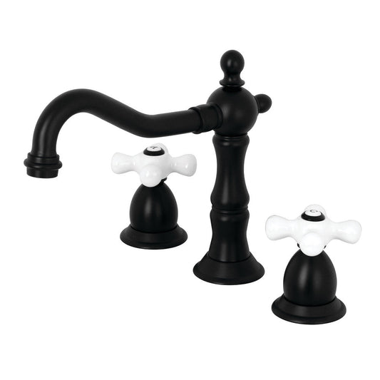 Heritage Widespread Bathroom Faucet in Matte Black