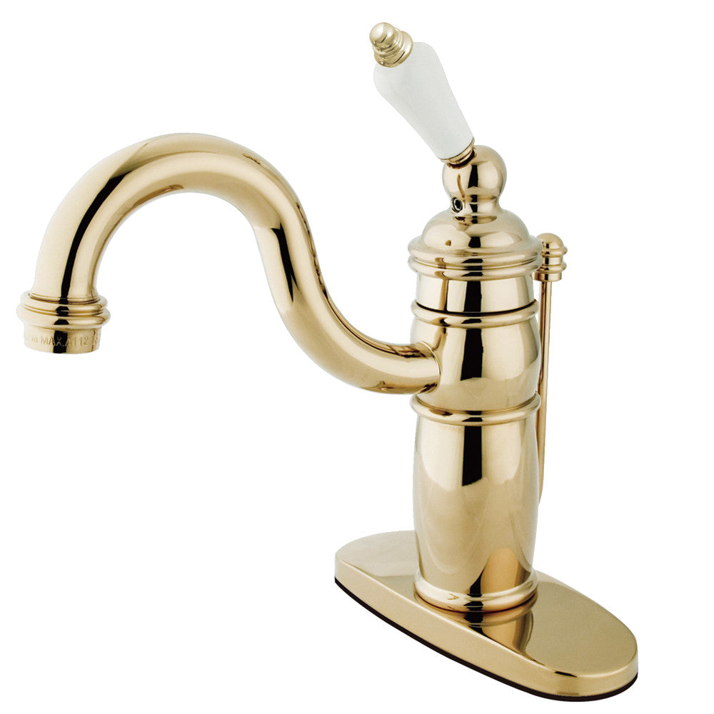 Victorian Single-Hole Bathroom Faucet in Polished Brass