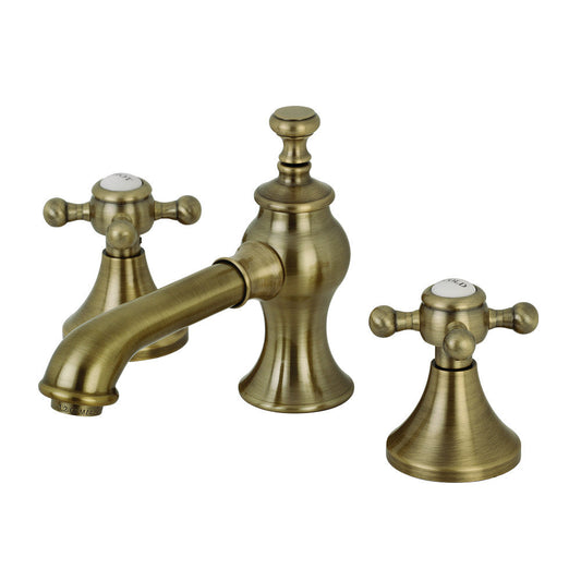 English Country Widespread Bathroom Faucet in Antique Brass