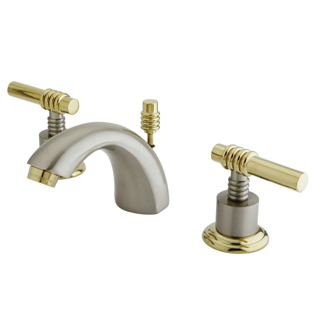 Mini-Widespread Bathroom Faucet in Brushed Nickel/Polished Brass