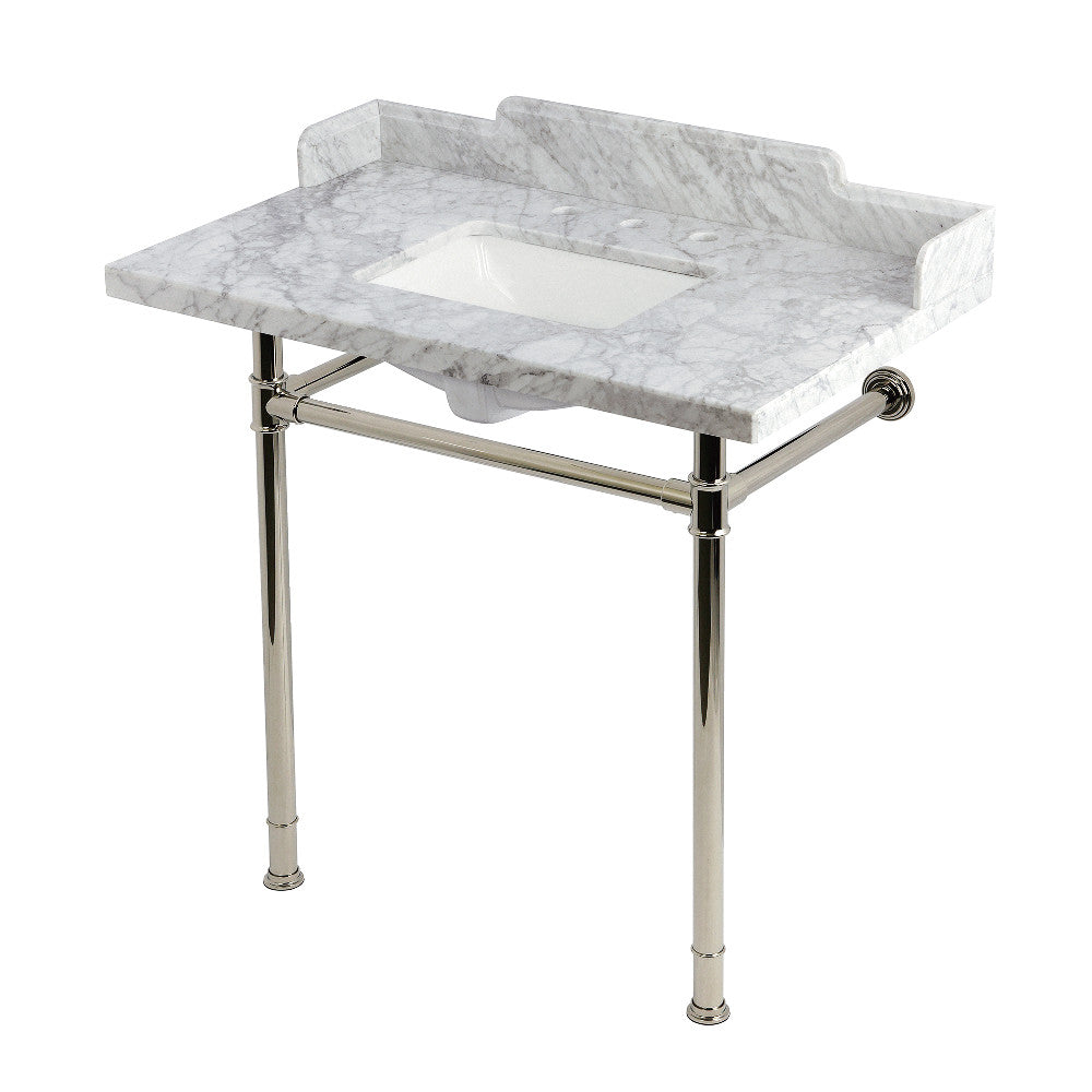 Wesselman 36 Inch Console Sink in Carrara Marble