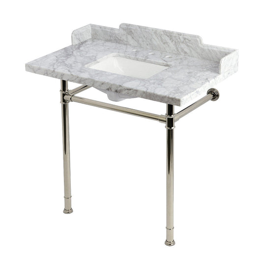 Wesselman 36 Inch Console Sink in Carrara Marble