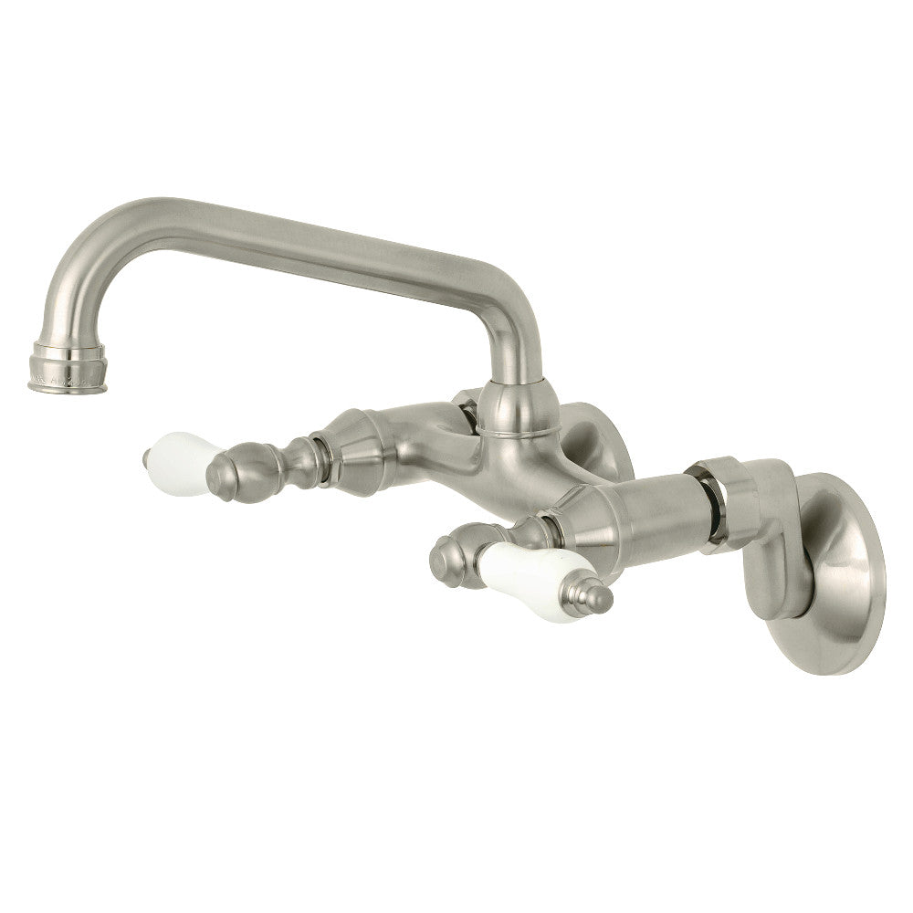 Kingston Wall Mount Kitchen Faucet in Brushed Nickel