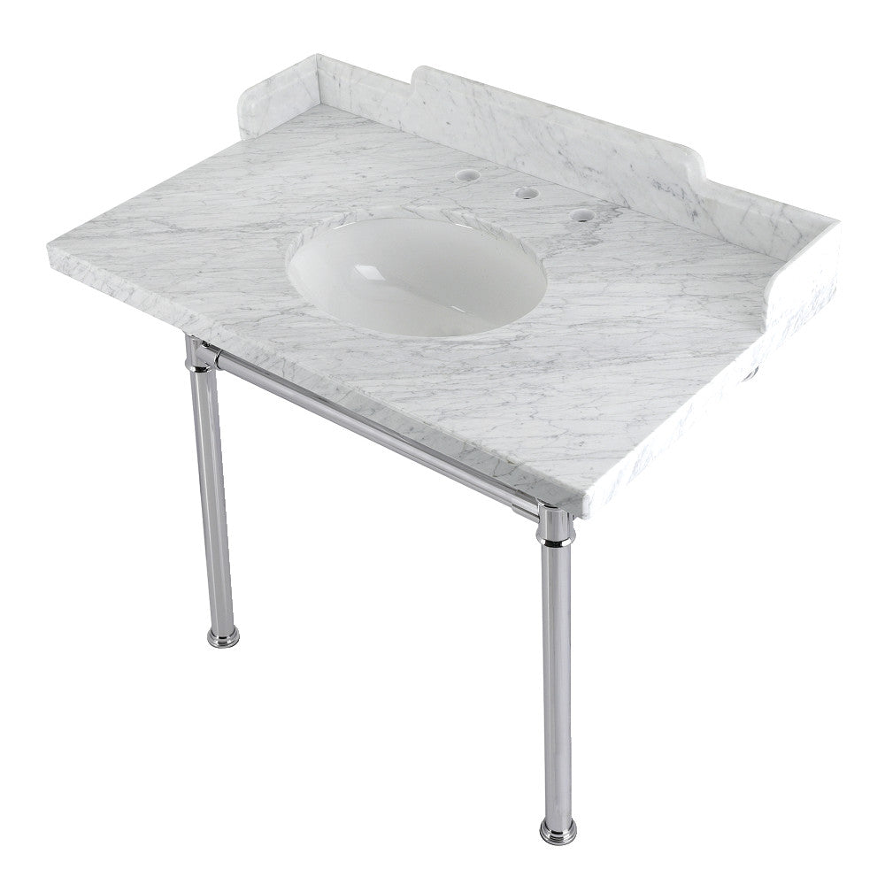 Wesselman 36 Inch Console Sink in Carrara Marble