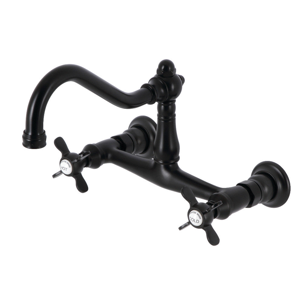 Essex Wall-Mount Bathroom Faucet in Matte Black