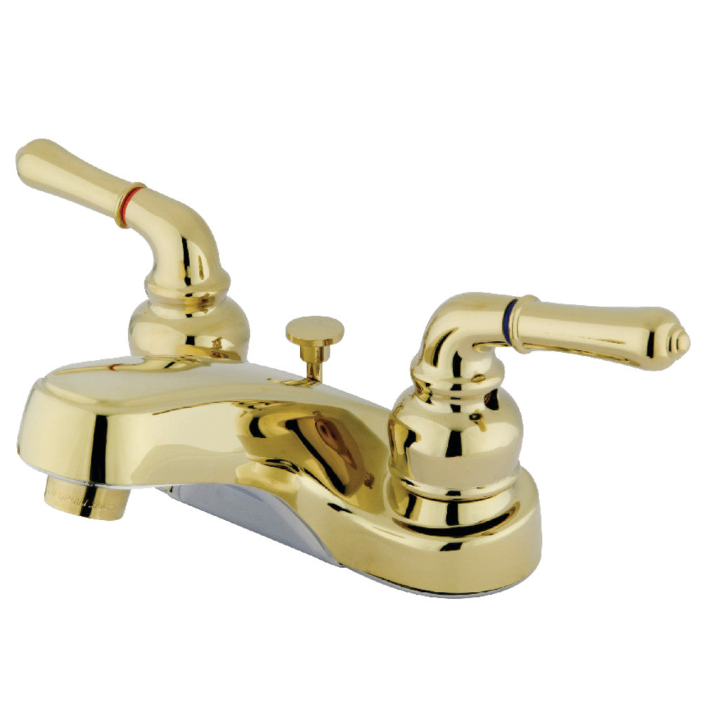 Magellan 4 Inch Centerset Bathroom Faucet in Polished Brass