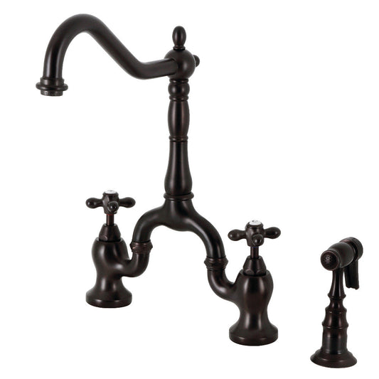 English Country Bridge Kitchen Faucet in Oil Rubbed Bronze