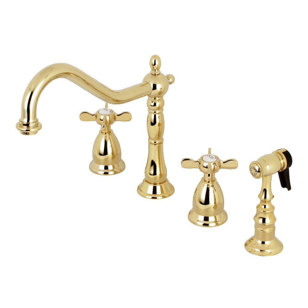 Essex Widespread Kitchen Faucet in Polished Brass