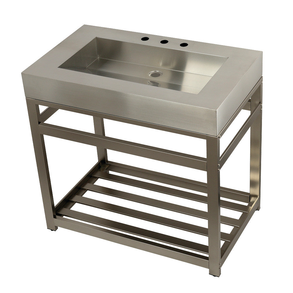 Kingston Commercial 37 Inch Console Sink in Brushed Nickel