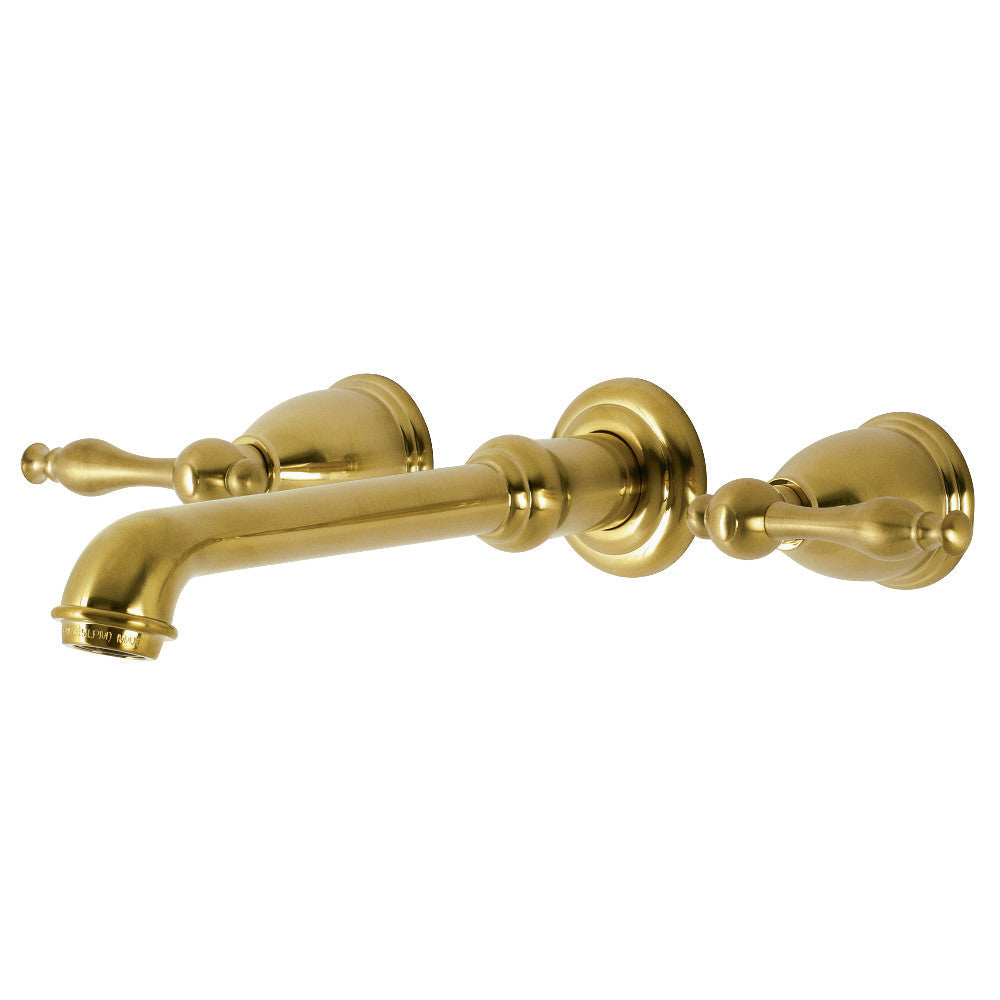 Naples Wall-Mount Bathroom Faucet in Brushed Brass