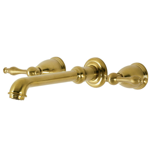 Naples Wall-Mount Bathroom Faucet in Brushed Brass