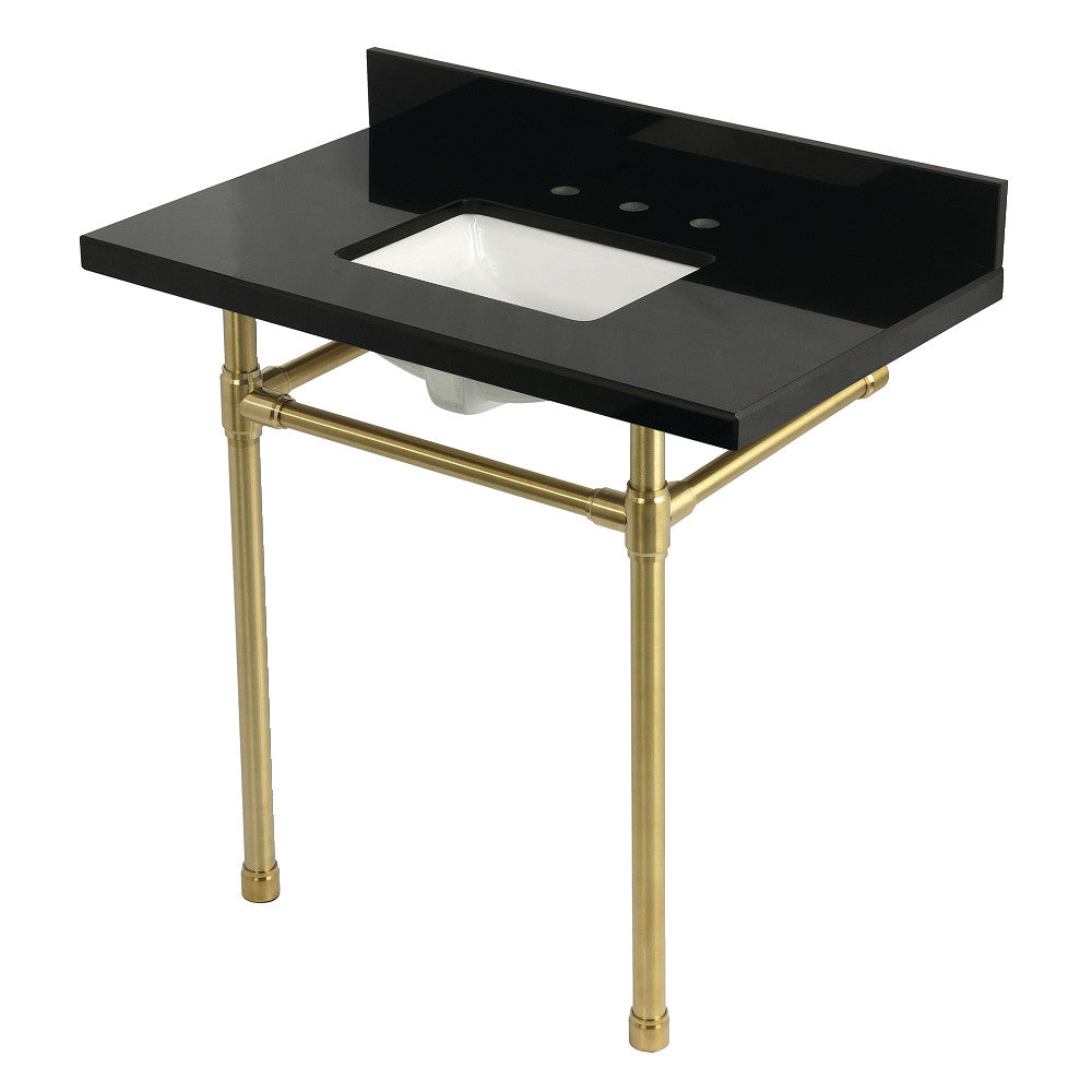 Dreyfuss 36 Inch Console Sink in Brushed Brass