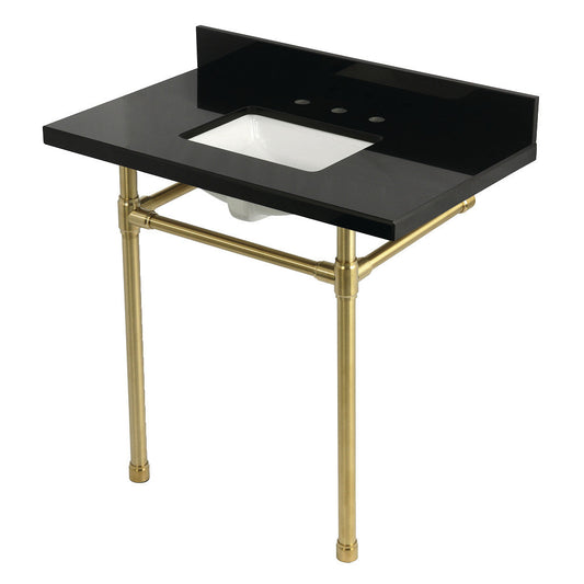 Dreyfuss 36 Inch Console Sink in Brushed Brass