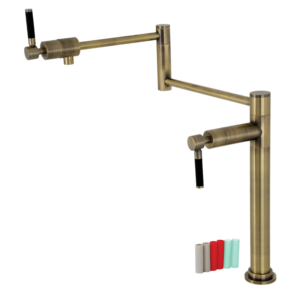 Kaiser Pot Filler Faucet in Antique Brass