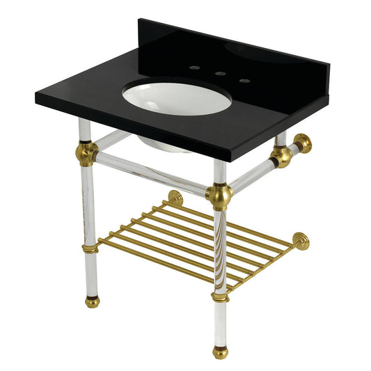 Templeton 30 Inch Console Sink in Brushed Brass