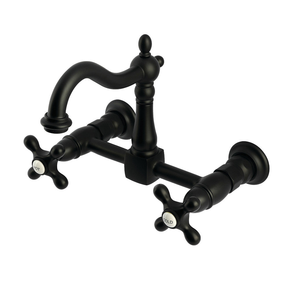 Heritage Wall Mount Kitchen Faucet in Matte Black