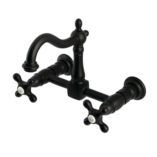 Heritage Wall Mount Kitchen Faucet in Matte Black