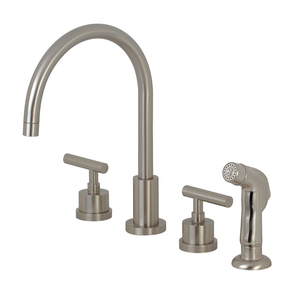 Manhattan Widespread Kitchen Faucet in Brushed Nickel