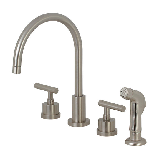 Manhattan Widespread Kitchen Faucet in Brushed Nickel