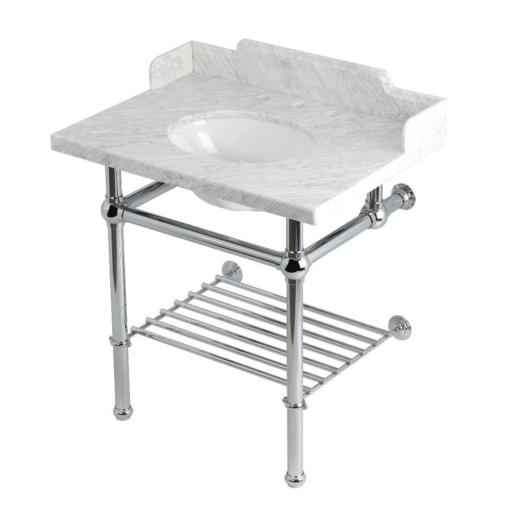 Pemberton 30 Inch Console Sink in Carrara Marble