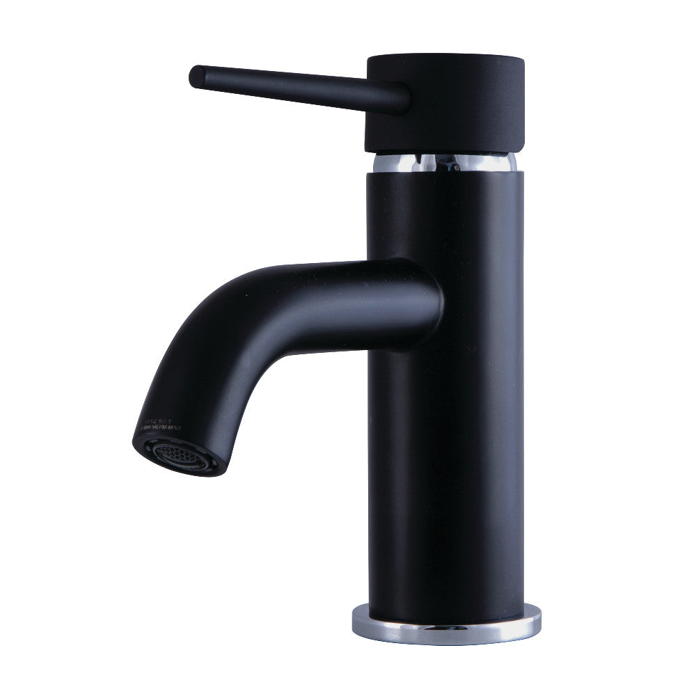 New York Single-Hole Bathroom Faucet in Matte Black/Polished Chrome
