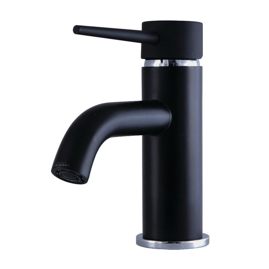 New York Single-Hole Bathroom Faucet in Matte Black/Polished Chrome