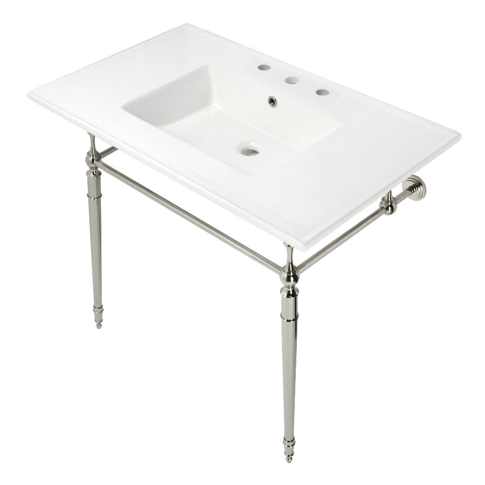 Edwardian 37.38 Inch Console Sink in White
