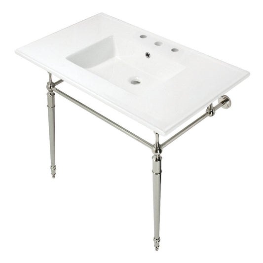 Edwardian 37.38 Inch Console Sink in White