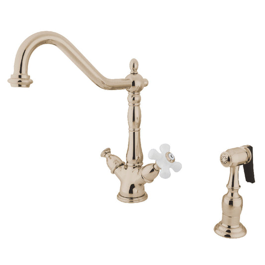Heritage Two Handle Single-Hole Kitchen Faucet in Polished Nickel