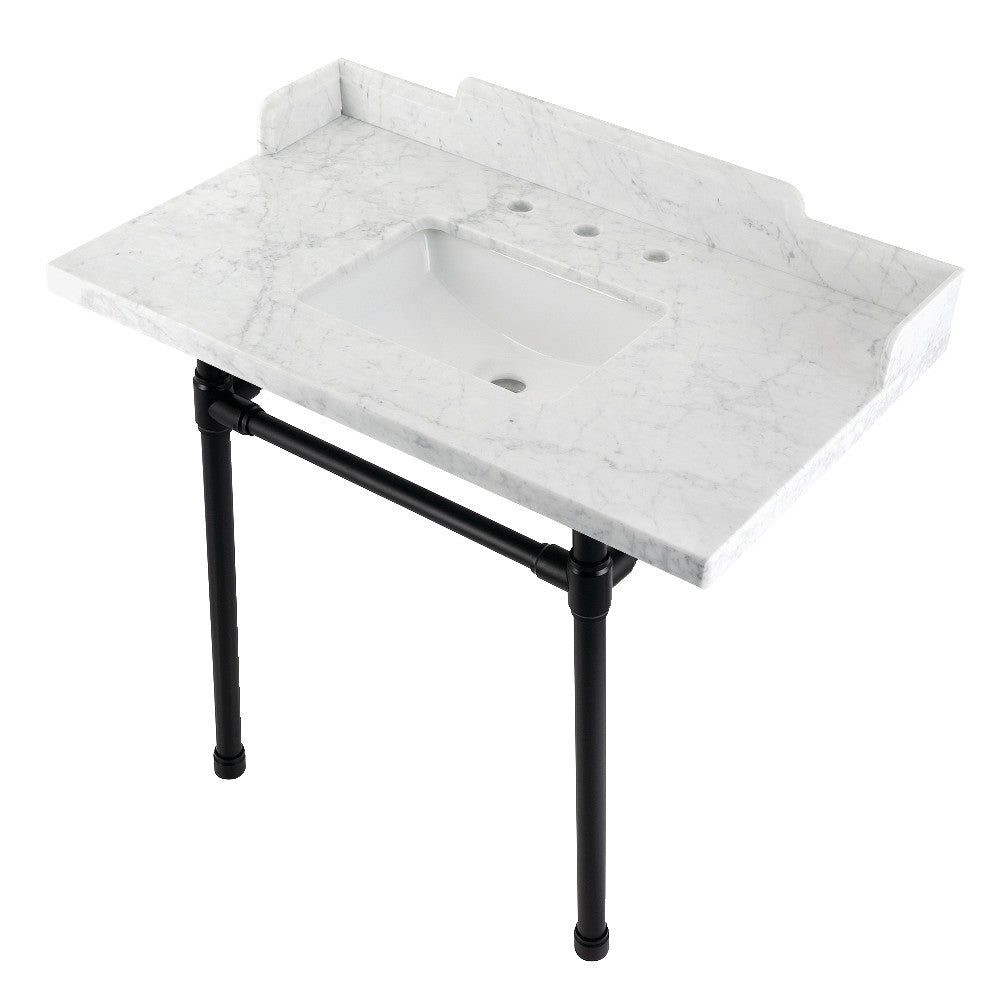 Dreyden 36 Inch Console Sink in Carrara Marble