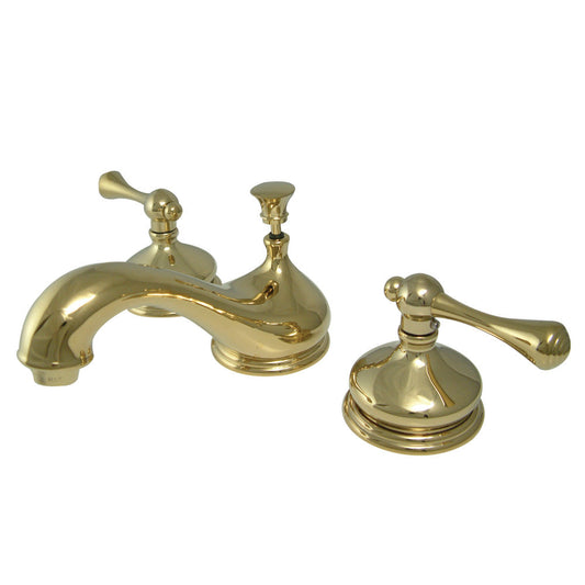 Vintage Widespread Bathroom Faucet in Polished Brass