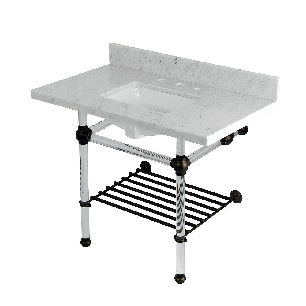 Templeton 36 Inch Console Sink in Carrara Marble