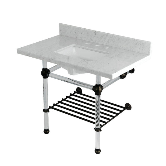 Templeton 36 Inch Console Sink in Carrara Marble