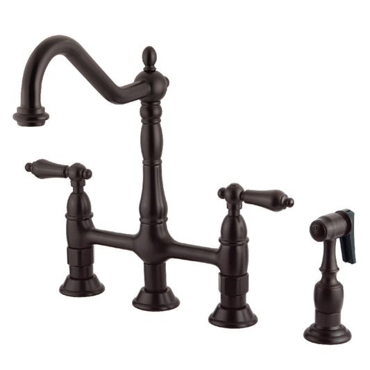 Heritage Bridge Kitchen Faucet in Oil Rubbed Bronze