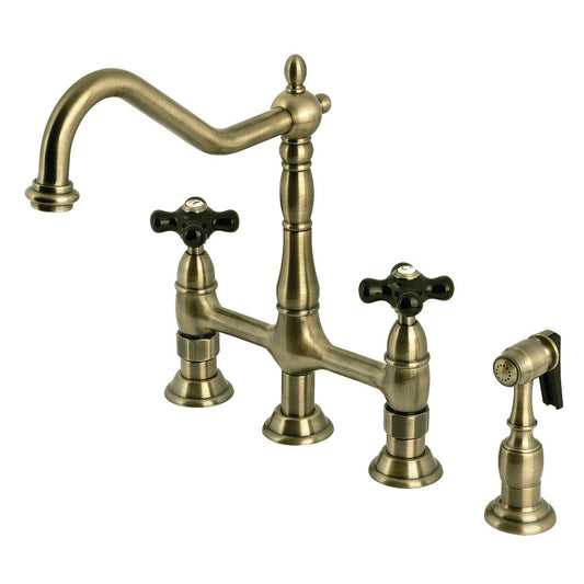 Duchess Bridge Kitchen Faucet in Antique Brass