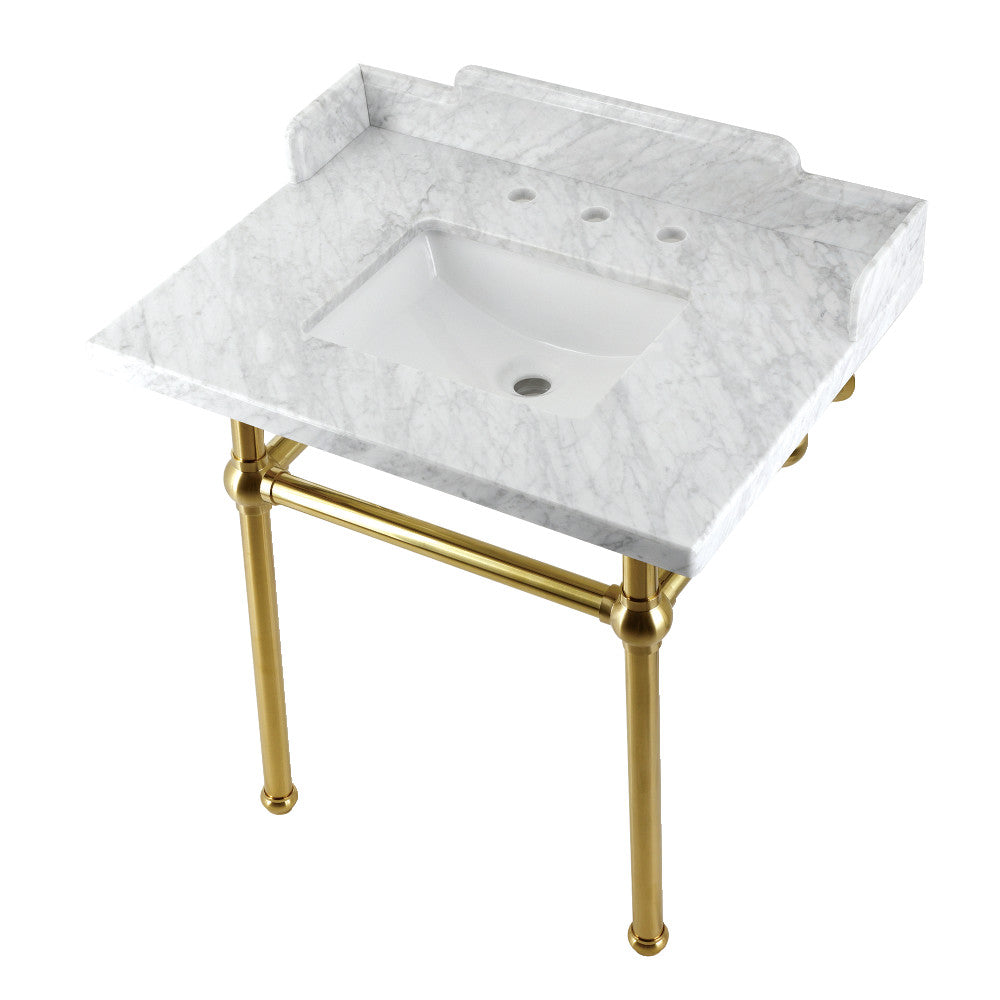 Pemberton 30 Inch Console Sink in Carrara Marble