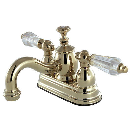 Wilshire 4 Inch Centerset Bathroom Faucet in Polished Brass