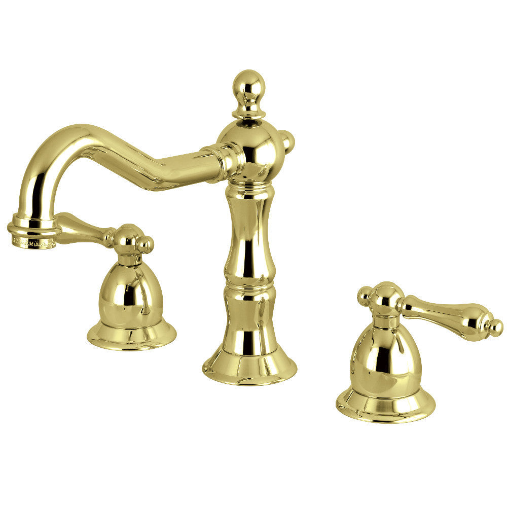 Heritage Widespread Bathroom Faucet in Polished Brass