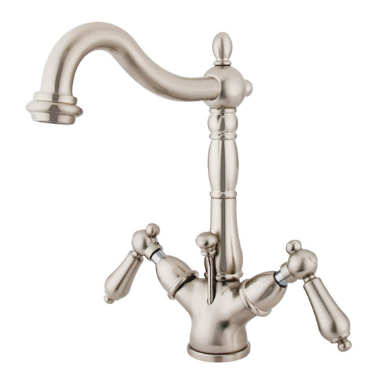 Heritage 4 Inch Centerset Bathroom Faucet in Brushed Nickel