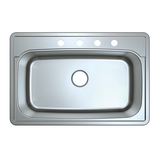 Studio 33 Inch Drop-In Kitchen Sink in Brushed Stainless