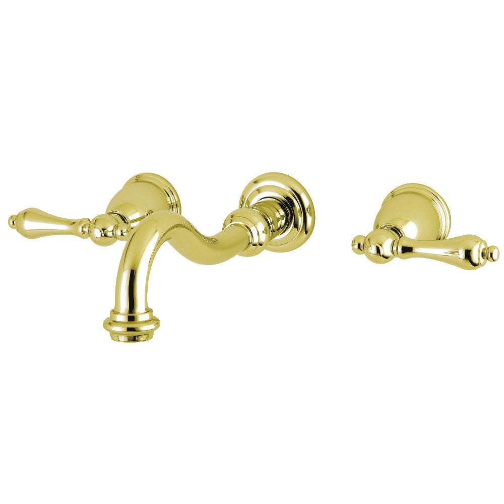 Vintage Wall-Mount Bathroom Faucet in Polished Brass