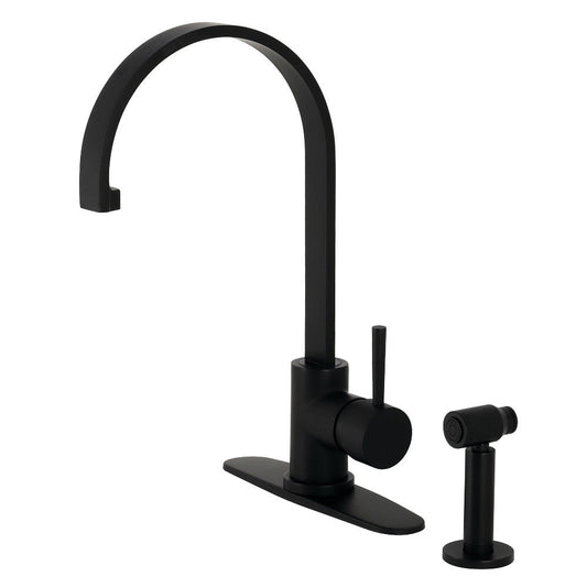 Concord One Handle Kitchen Faucet in Matte Black