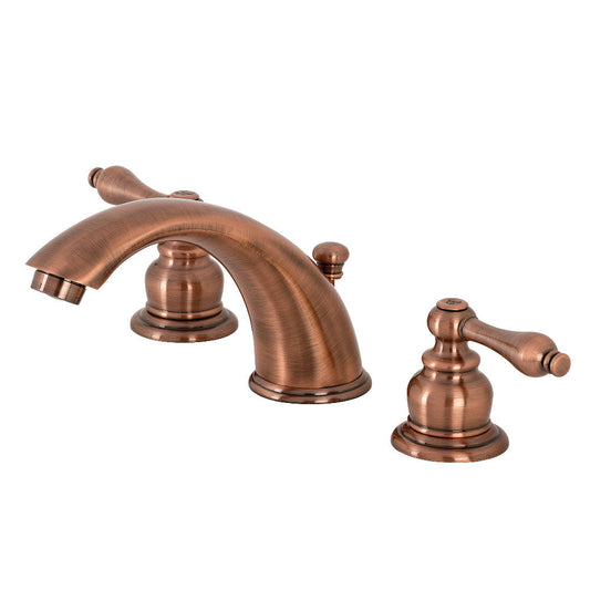 Victorian Widespread Bathroom Faucet in Antique Copper