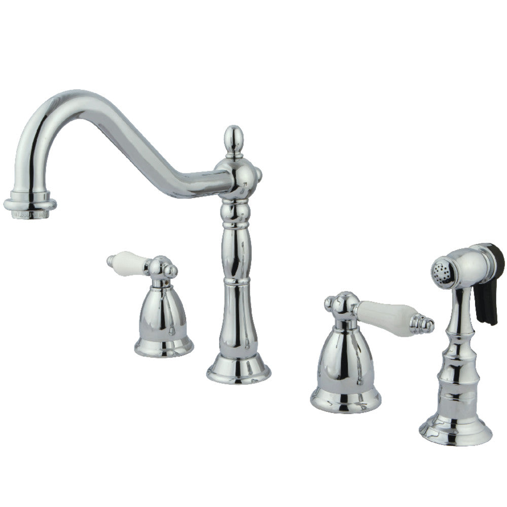 Heritage Widespread Kitchen Faucet in Polished Chrome